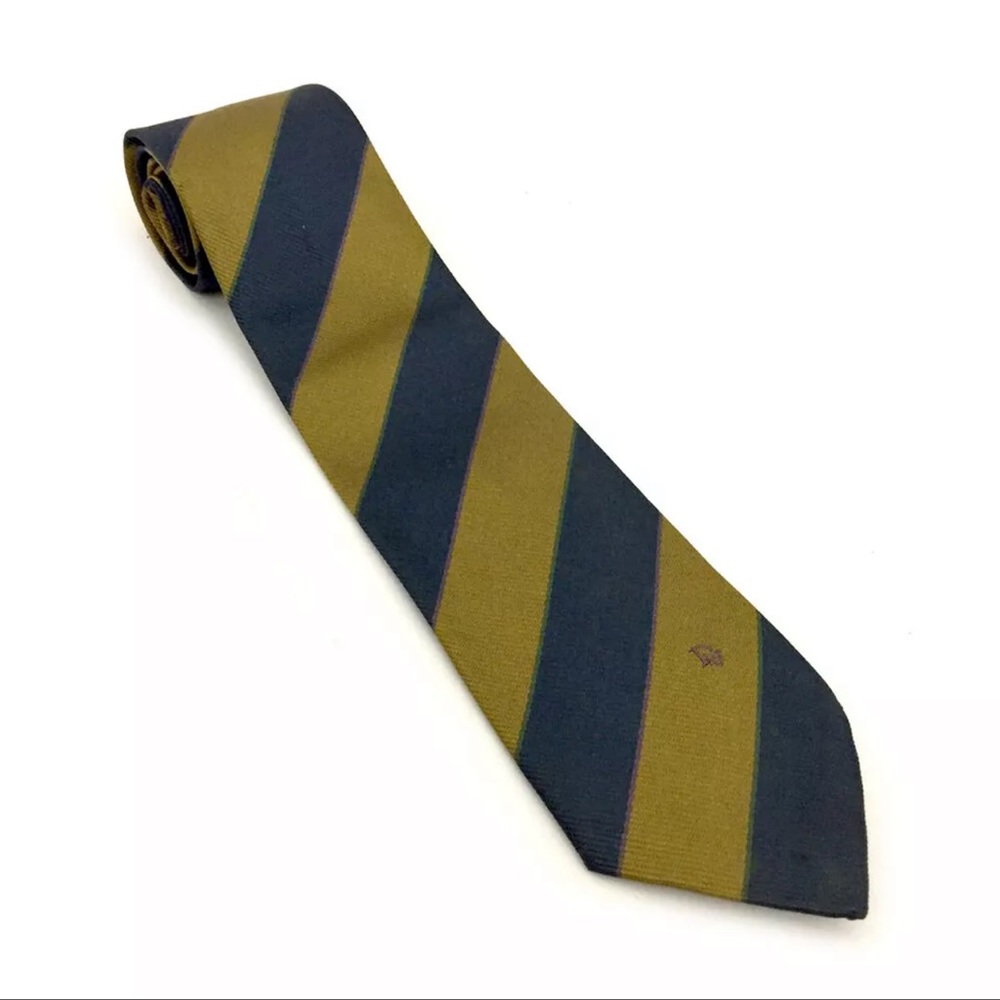 Christian Dior Classic Striped Blue/Gold Silk Tie: Sophisticated & Classic!